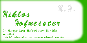 miklos hofmeister business card
