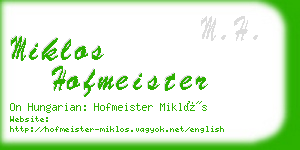 miklos hofmeister business card